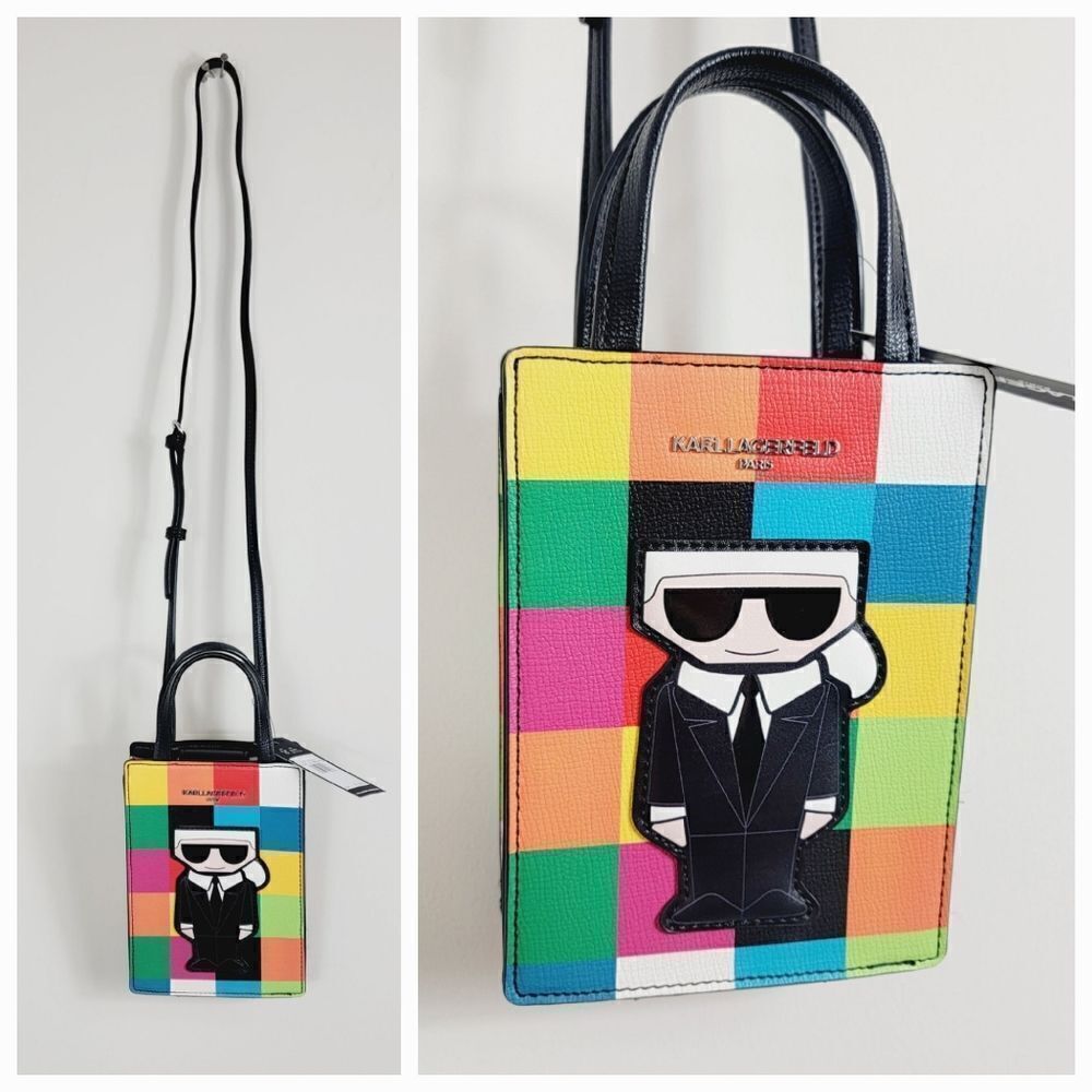 Karl Lagerfield Colorblock Top Handle Crossbody Multi Colored Bag NWT